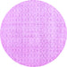 Round Machine Washable Abstract Purple Contemporary Area Rugs, wshcon475pur