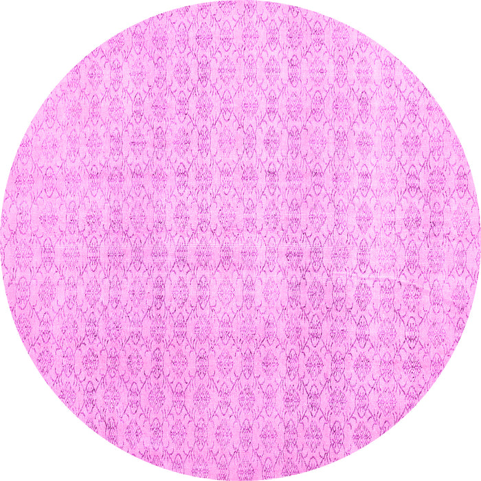 Round Abstract Pink Contemporary Rug, con475pnk