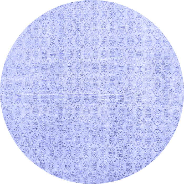 Round Abstract Blue Contemporary Rug, con475blu