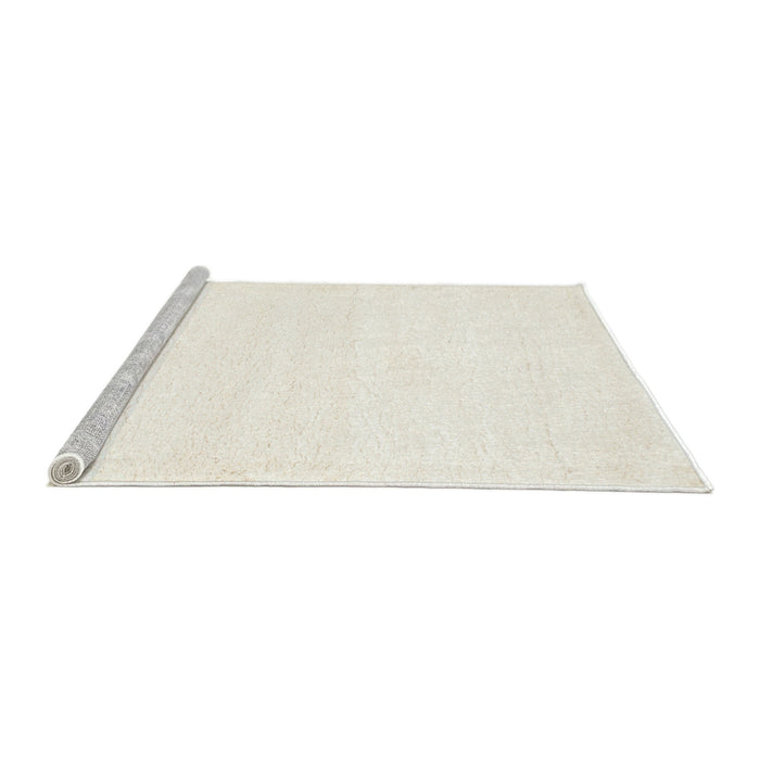 Serging Thickness of Machine Washable Contemporary Soft Ivory Beige Rug, wshcon476