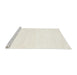 Serging Thickness of Machine Washable Contemporary Soft Ivory Beige Rug, wshcon476