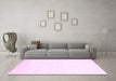 Machine Washable Solid Pink Modern Rug in a Living Room, wshcon476pnk