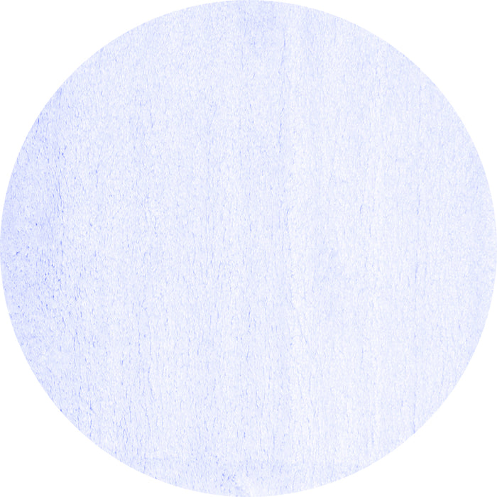 Round Machine Washable Solid Blue Modern Rug, wshcon476blu