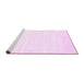 Sideview of Machine Washable Solid Pink Modern Rug, wshcon476pnk