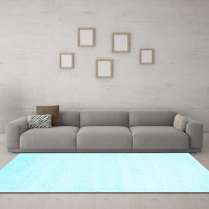 Machine Washable Solid Light Blue Modern Rug in a Living Room, wshcon476lblu