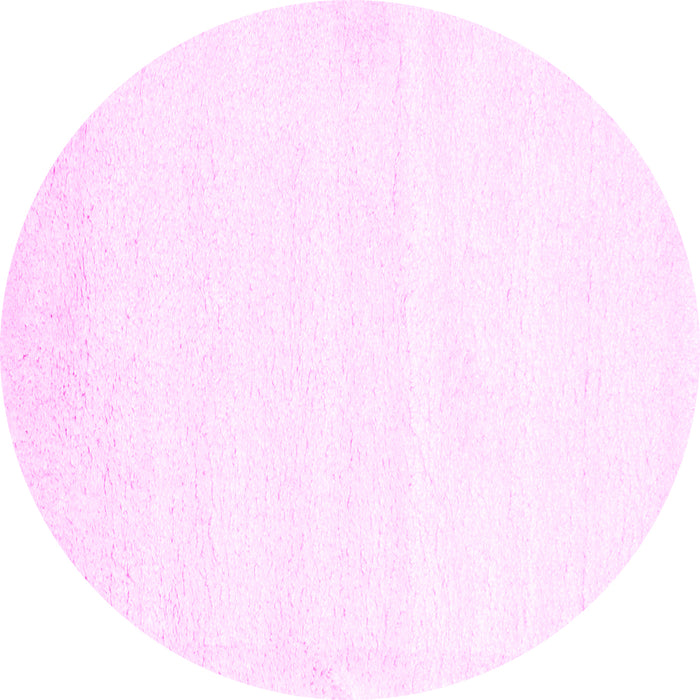 Round Machine Washable Solid Pink Modern Rug, wshcon476pnk
