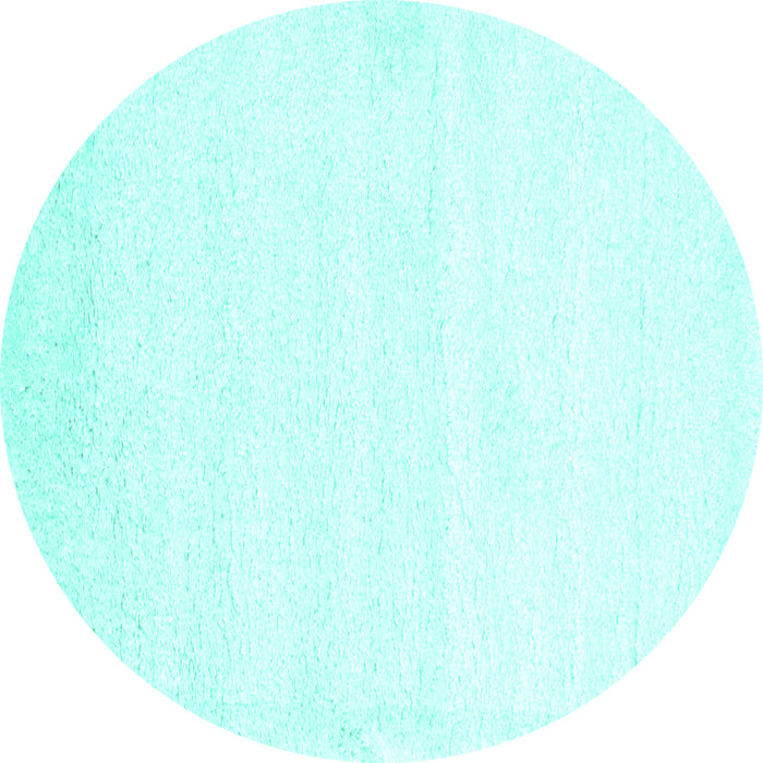 Round Solid Turquoise Modern Rug, con476turq