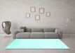 Machine Washable Solid Turquoise Modern Area Rugs in a Living Room,, wshcon476turq