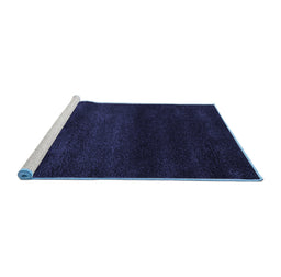 Sideview of Machine Washable Abstract Blue Contemporary Rug, wshcon477blu
