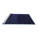 Sideview of Machine Washable Abstract Blue Contemporary Rug, wshcon477blu