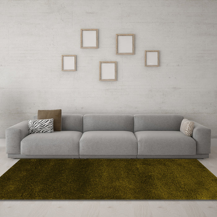 Machine Washable Abstract Yellow Contemporary Rug in a Living Room, wshcon477yw