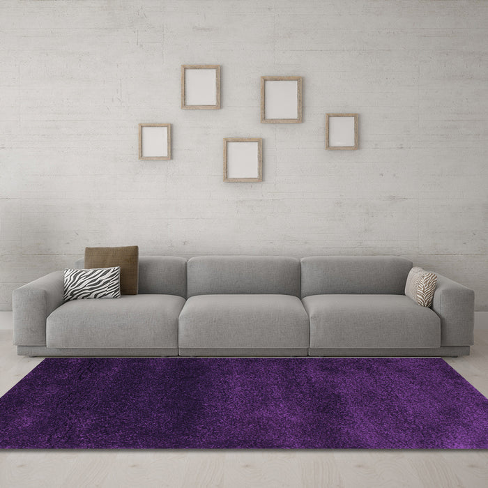 Machine Washable Abstract Purple Contemporary Area Rugs in a Living Room, wshcon477pur