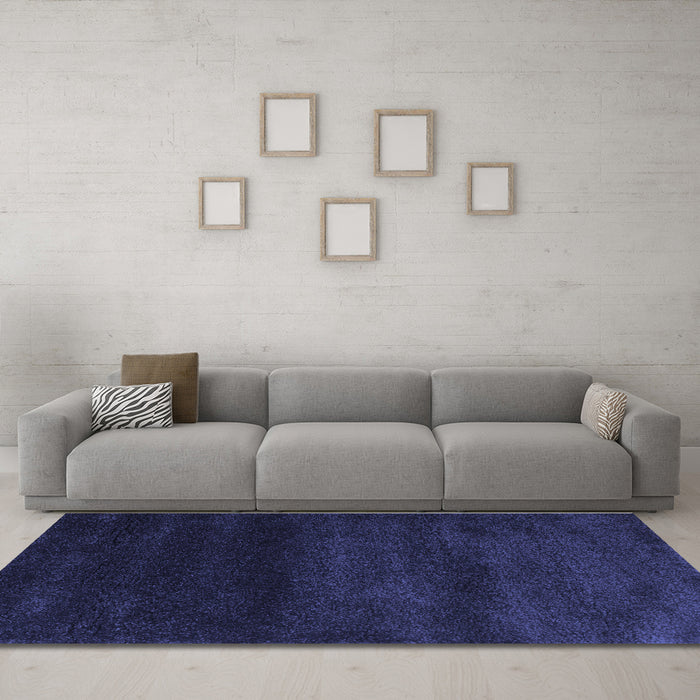 Machine Washable Abstract Blue Contemporary Rug in a Living Room, wshcon477blu