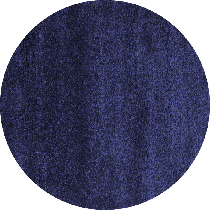 Round Abstract Blue Contemporary Rug, con477blu