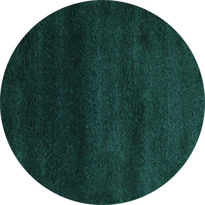 Round Abstract Turquoise Contemporary Rug, con477turq
