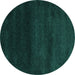 Round Abstract Turquoise Contemporary Rug, con477turq