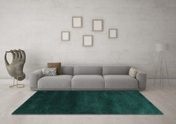 Machine Washable Abstract Turquoise Contemporary Area Rugs in a Living Room,, wshcon477turq