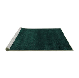 Sideview of Machine Washable Abstract Turquoise Contemporary Area Rugs, wshcon477turq