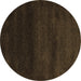 Round Abstract Brown Contemporary Rug, con477brn