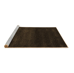 Sideview of Machine Washable Abstract Brown Contemporary Rug, wshcon477brn