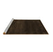 Sideview of Machine Washable Abstract Brown Contemporary Rug, wshcon477brn