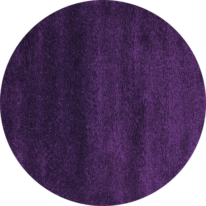 Round Abstract Purple Contemporary Rug, con477pur