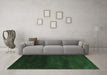 Machine Washable Abstract Emerald Green Contemporary Area Rugs in a Living Room,, wshcon477emgrn