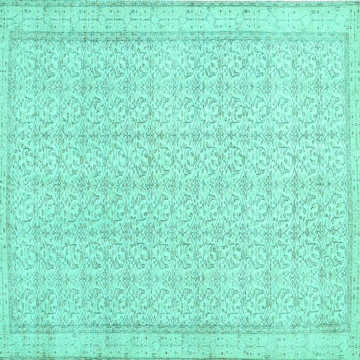 Square Abstract Turquoise Contemporary Rug, con478turq