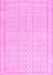 Machine Washable Abstract Pink Contemporary Rug, wshcon478pnk