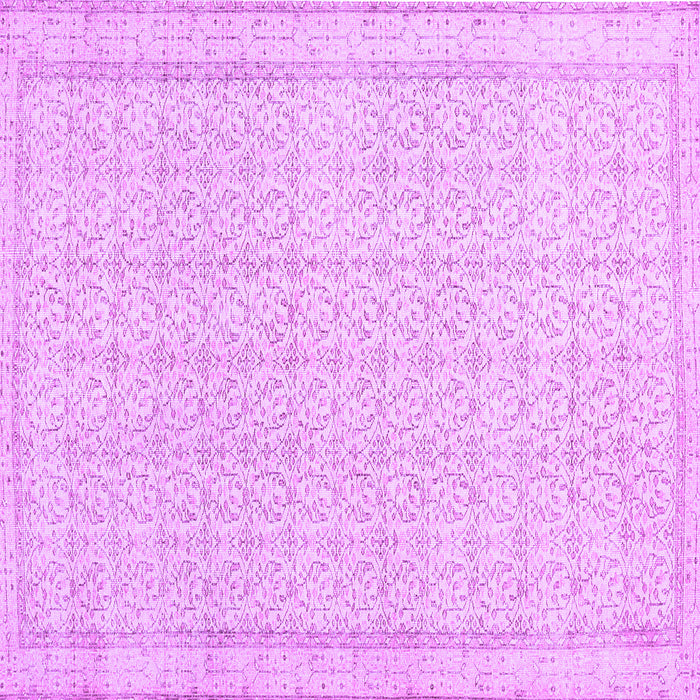 Square Machine Washable Abstract Purple Contemporary Area Rugs, wshcon478pur