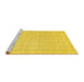 Sideview of Machine Washable Abstract Yellow Contemporary Rug, wshcon478yw