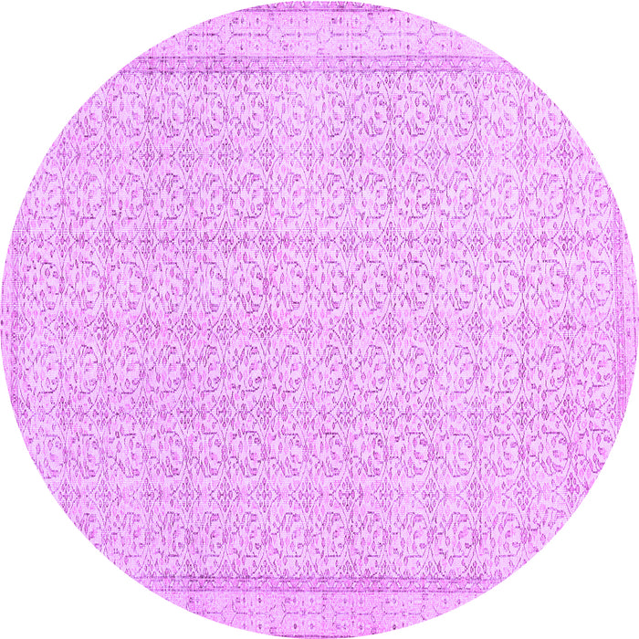 Round Abstract Purple Contemporary Rug, con478pur