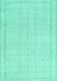 Machine Washable Abstract Turquoise Contemporary Area Rugs, wshcon478turq