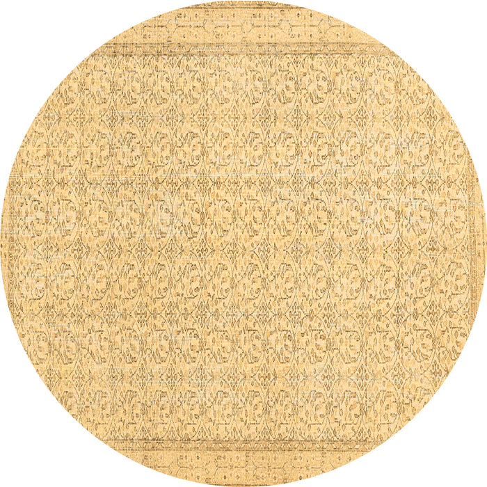 Round Abstract Brown Contemporary Rug, con478brn