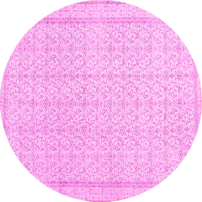 Round Abstract Pink Contemporary Rug, con478pnk