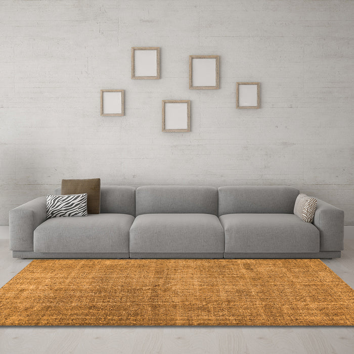 Machine Washable Abstract Orange Contemporary Area Rugs in a Living Room, wshcon479org