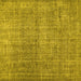 Square Machine Washable Abstract Yellow Contemporary Rug, wshcon479yw