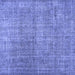 Square Abstract Blue Contemporary Rug, con479blu