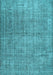 Machine Washable Abstract Light Blue Contemporary Rug, wshcon479lblu