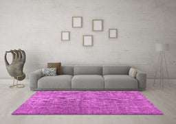 Machine Washable Abstract Pink Contemporary Rug in a Living Room, wshcon479pnk