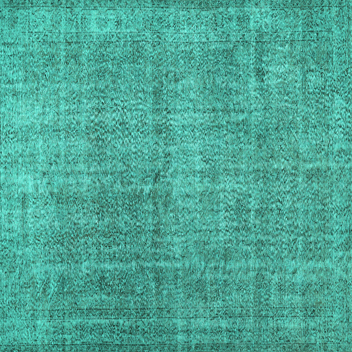 Square Abstract Turquoise Contemporary Rug, con479turq
