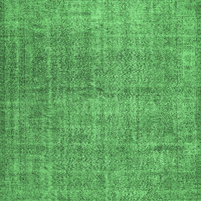 Square Abstract Emerald Green Contemporary Rug, con479emgrn