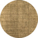 Round Machine Washable Abstract Brown Contemporary Rug, wshcon479brn