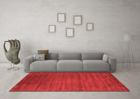 Machine Washable Abstract Red Contemporary Rug, wshcon47red