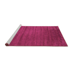 Sideview of Machine Washable Abstract Pink Contemporary Rug, wshcon47pnk