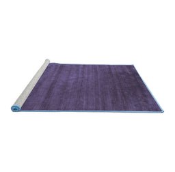 Sideview of Machine Washable Abstract Blue Contemporary Rug, wshcon47blu
