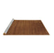 Sideview of Machine Washable Abstract Brown Contemporary Rug, wshcon47brn