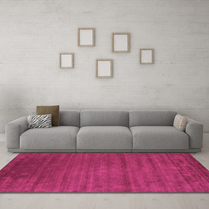 Machine Washable Abstract Pink Contemporary Rug in a Living Room, wshcon47pnk