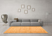 Machine Washable Abstract Orange Contemporary Area Rugs in a Living Room, wshcon480org