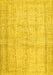 Machine Washable Abstract Yellow Contemporary Rug, wshcon480yw